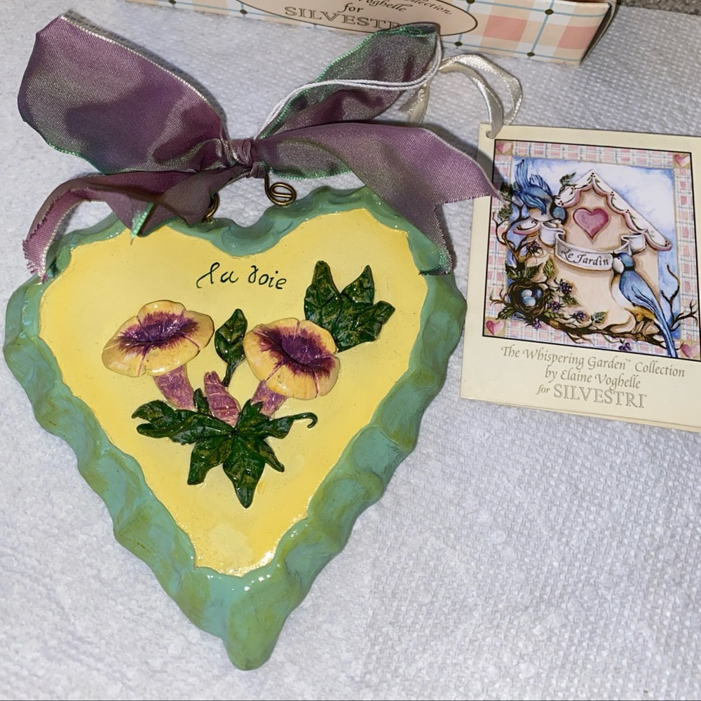 Vintage Silvestri By‎ Elaine Voghelle The Whispering Garden Heart Ornament